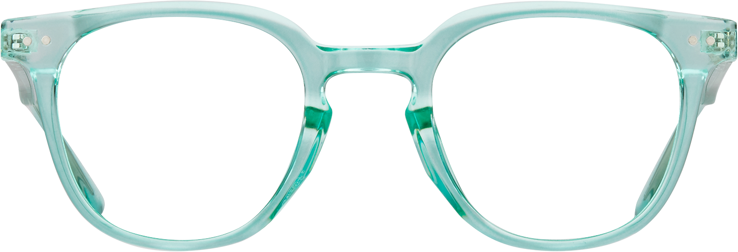 Warby Parker Transparent Frames with Teal Lenses Corson Eyeglasses in Polished Silver with Deep Teal — Wide  main image 4