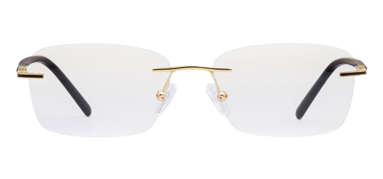 Rimless Rectangle 3 Gold Large
