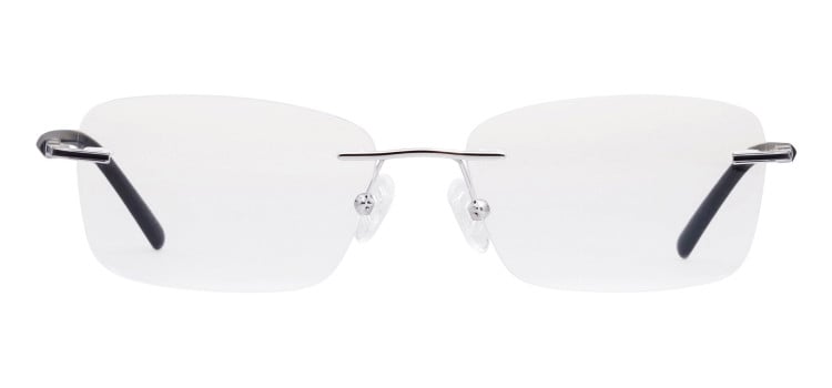 Rimless Rectangle 3 Silver Large