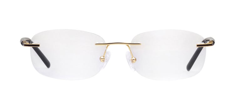 Rimless Rectangle 1 Gold Large