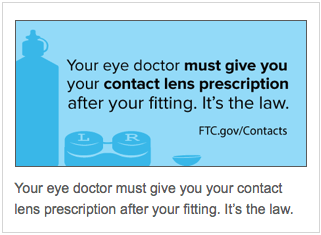 By law, your eye doctor must provide you with your contact lens prescription after your fitting is completed.