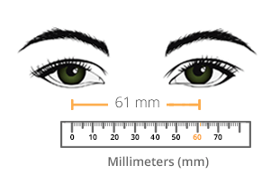 Measure distance between pupils illustration