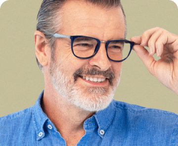 Man wearing clear glasses