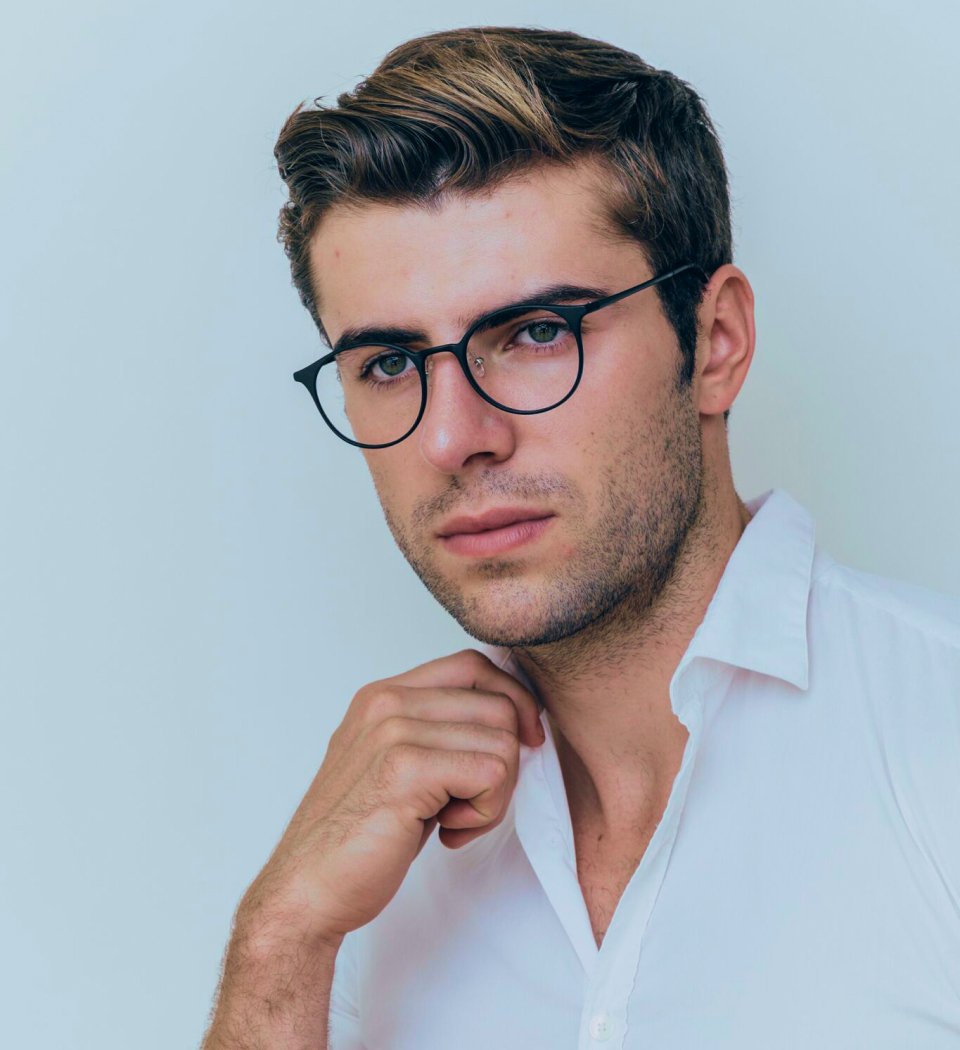Man wearing TR90 frame glasses
