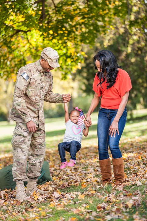 Picture of soldier with their family